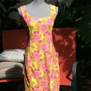 Vintage Floral sleeveless scoop neck dress